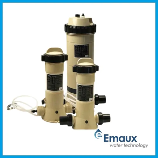 Bình châm Clo viên tự động Emaux, Bộ mài mòn Chlorine hồ bơi, Bộ châm Clo hồ bơi, Bộ mài mòn hóa chất hồ bơi - 2Kg Clo (hồ < 20m3)