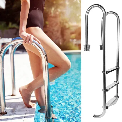 Thang hồ bơi 3 bậc Inox 304 thương hiệu SF, Thang bể bơi 3 bậc
