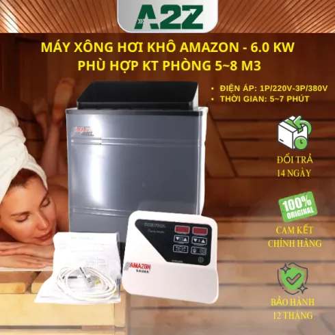 Máy xông hơi khô Amazon AMMI serial | 220V/380V/6KW/9KW | Phòng 5-13 m³ |Phù hợp gia đình, spa, gym