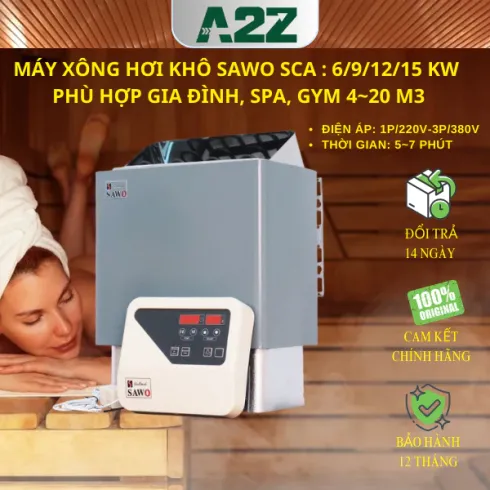 Máy xông hơi khô Sawo, công suất 6KW, phù hợp phòng 5-8 m3