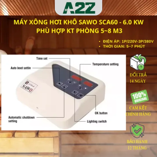 Máy xông hơi khô Sawo, công suất 6KW, phù hợp phòng 5-8 m3