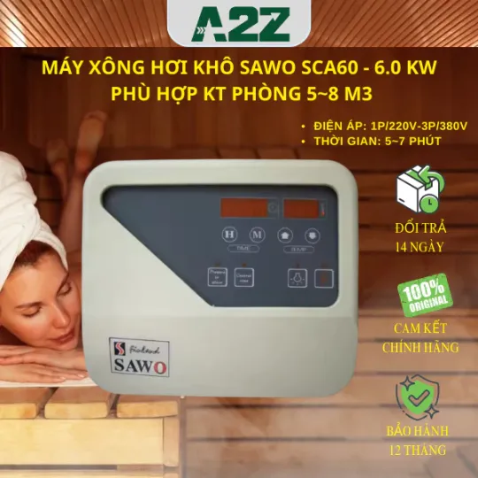 Máy xông hơi khô Sawo, công suất 6KW, phù hợp phòng 5-8 m3