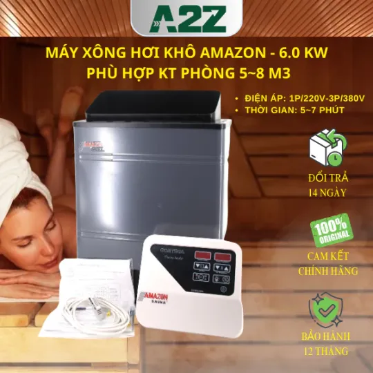 Máy xông hơi khô Amazon AMMI serial | 220V/380V/6KW/9KW | Phòng 5-13 m³ |Phù hợp gia đình, spa, gym